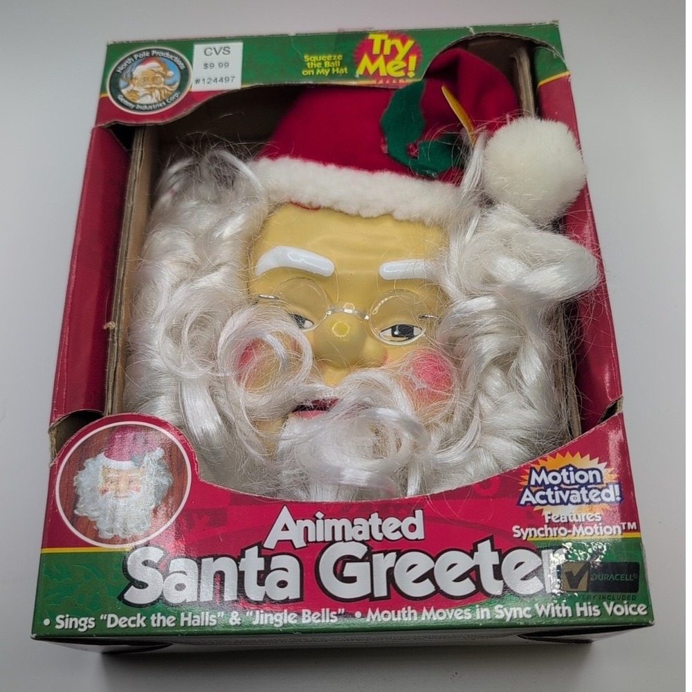 Vtg Animated‎ Santa Claus Greeter 1998 North Pole Productions Sings Mouth Moves